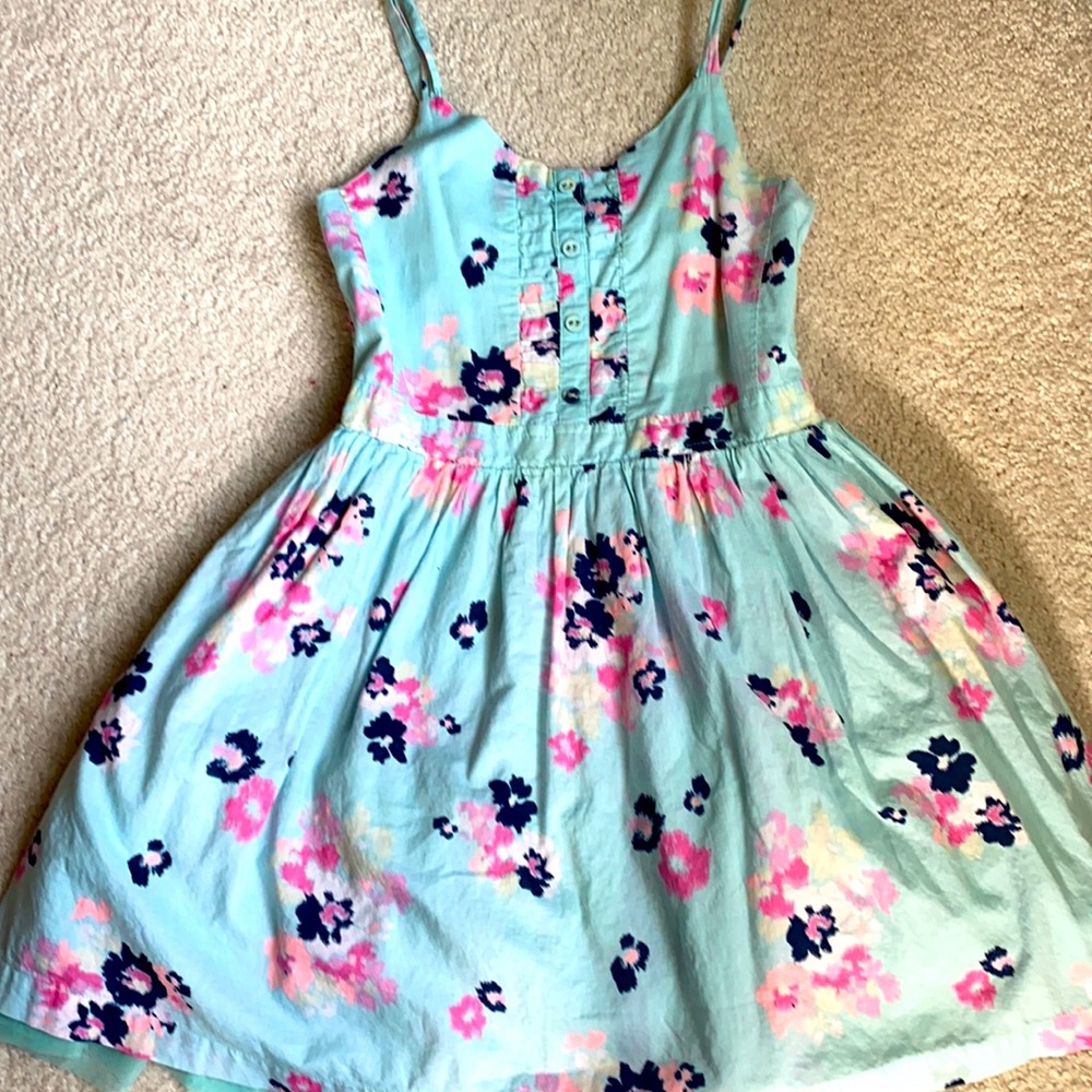Light blue floral dress for girls